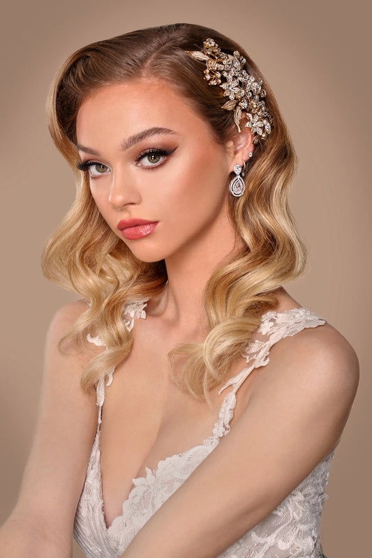 Ldyie Swarovski Hair Comb, Wedding Headpiece