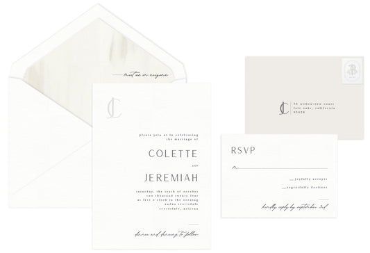 Laszlo Letterpress Wedding Invitation