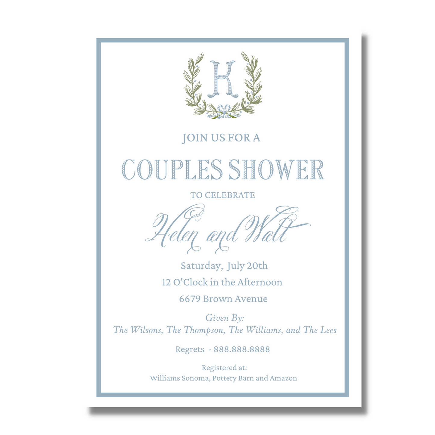 Laurel Wreath - Bridal Shower Invite