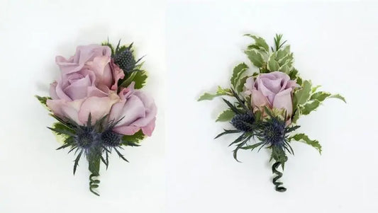 Lavender Corsage and Boutonniere 24 PCS