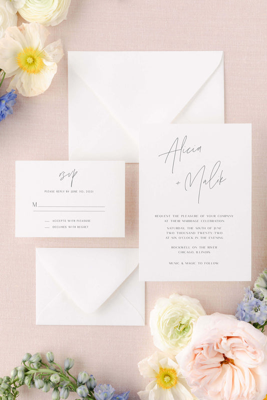 Letterpressed Wedding Invitations | The Alicia