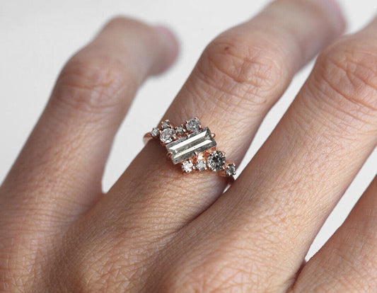 Lila Salt & Pepper Diamond Cluster Ring