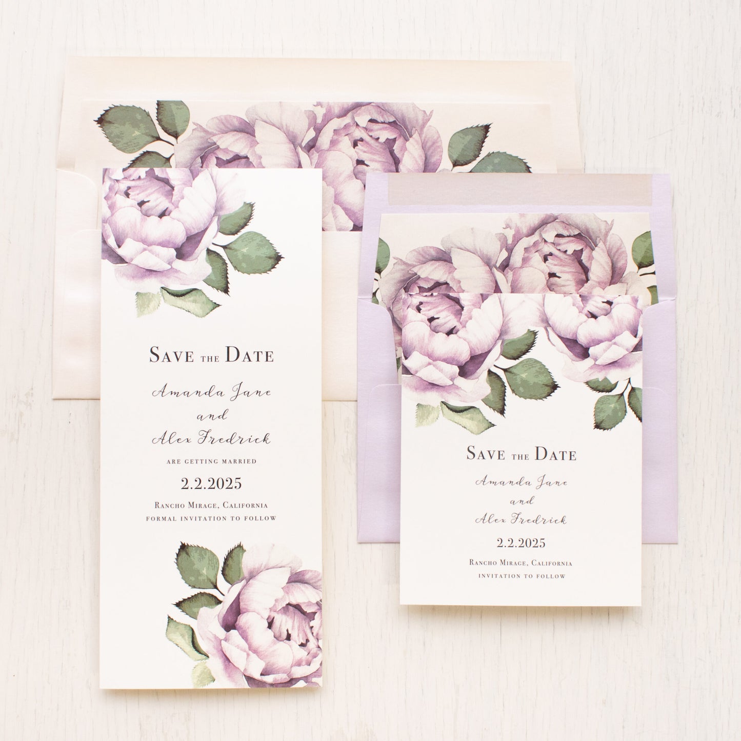Lilac Script Save The Dates