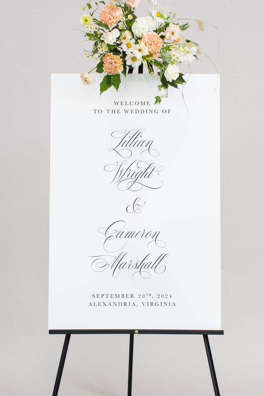 Acrylic Wedding Welcome Sign | The Lillian