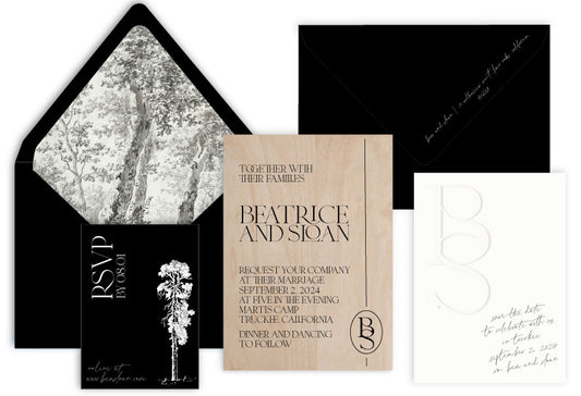 Linden Letterpress Wedding Invitation