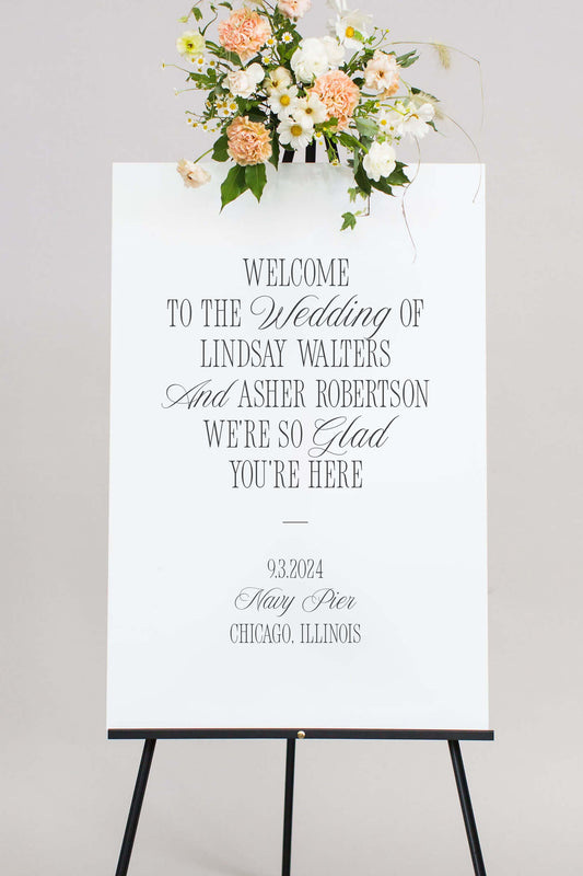 Acrylic Wedding Welcome Sign | The Lindsay I