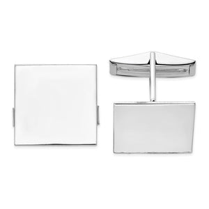 14K Yellow or White Gold Polished Square Cuff Links, 17mm