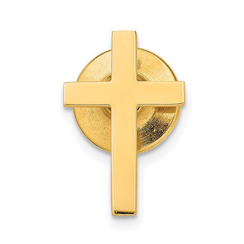 14K Yellow Gold Medium Cross Lapel or Tie Pin, 11 x 17mm