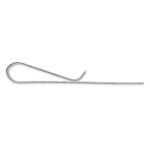 Rhodium Plated Sterling Silver Cobblestone Tie Bar, 8 x 51mm