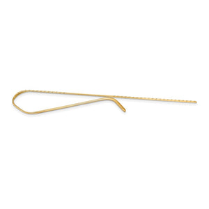 14K Yellow Gold Diagonal Striped Tie Bar, 6.5 x 50mm