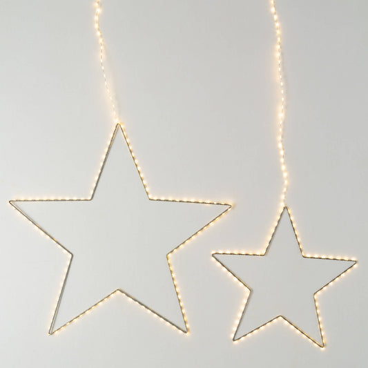 Lighted Hanging Star Set Of 2