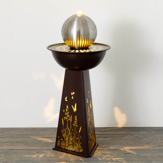 Gazing Ball Butterfly Fountain