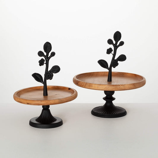 Metal Wood Botanical Riser Set