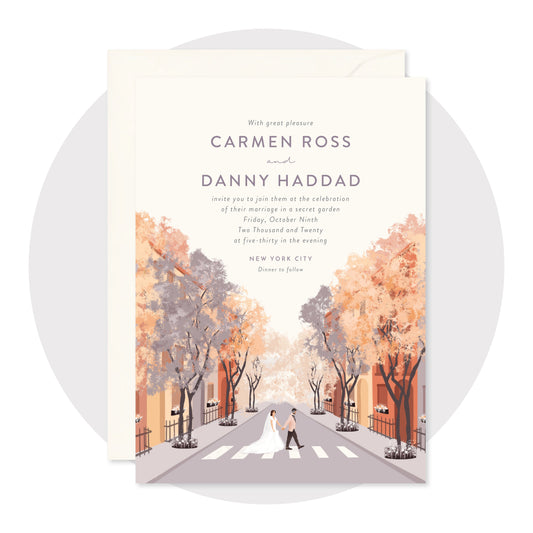 City Brownstones Wedding Invitations - Digital
