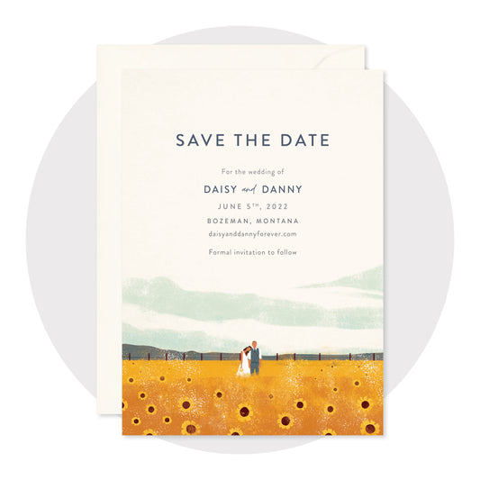 Sunflower Field Save the Date