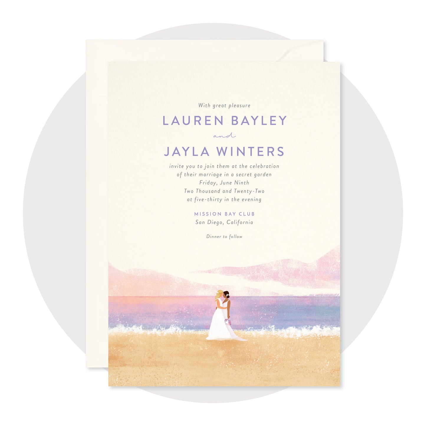 Sunset Beach Wedding Invitations - Digital
