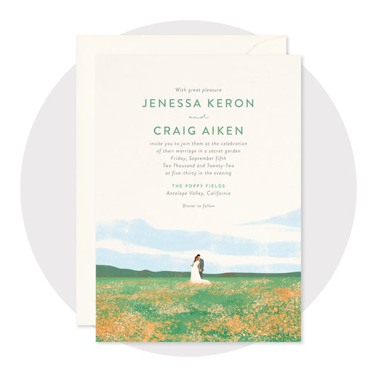 Poppy Fields Wedding Invitations - Digital