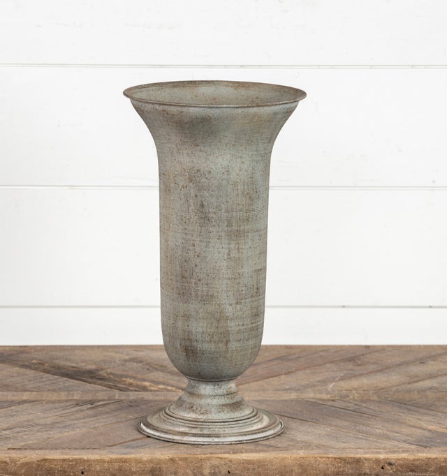 16" Distressed Metal Urn