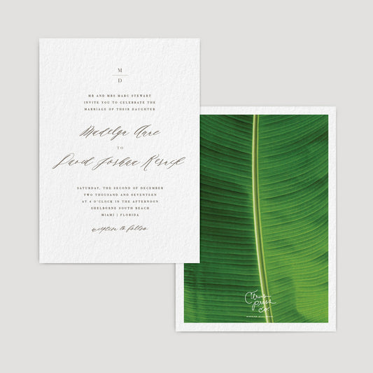 Minimal Leaf Wedding Invitation | Madelyn