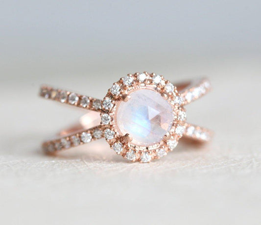 Magdalena Moonstone Diamond Ring
