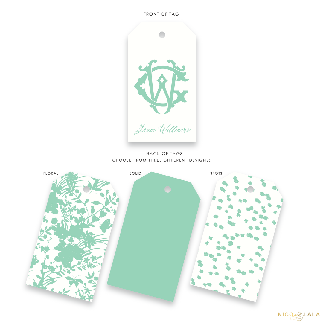 Magnolia Monogram Gift Tags, Set Of 24