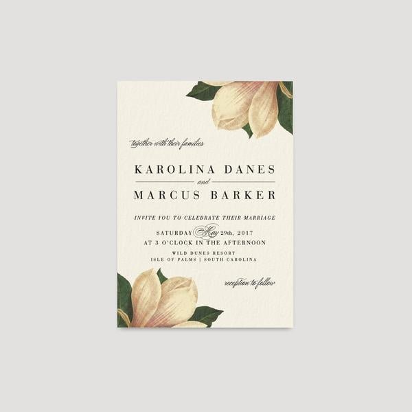 Magnolia Wedding Invitation | Karolina