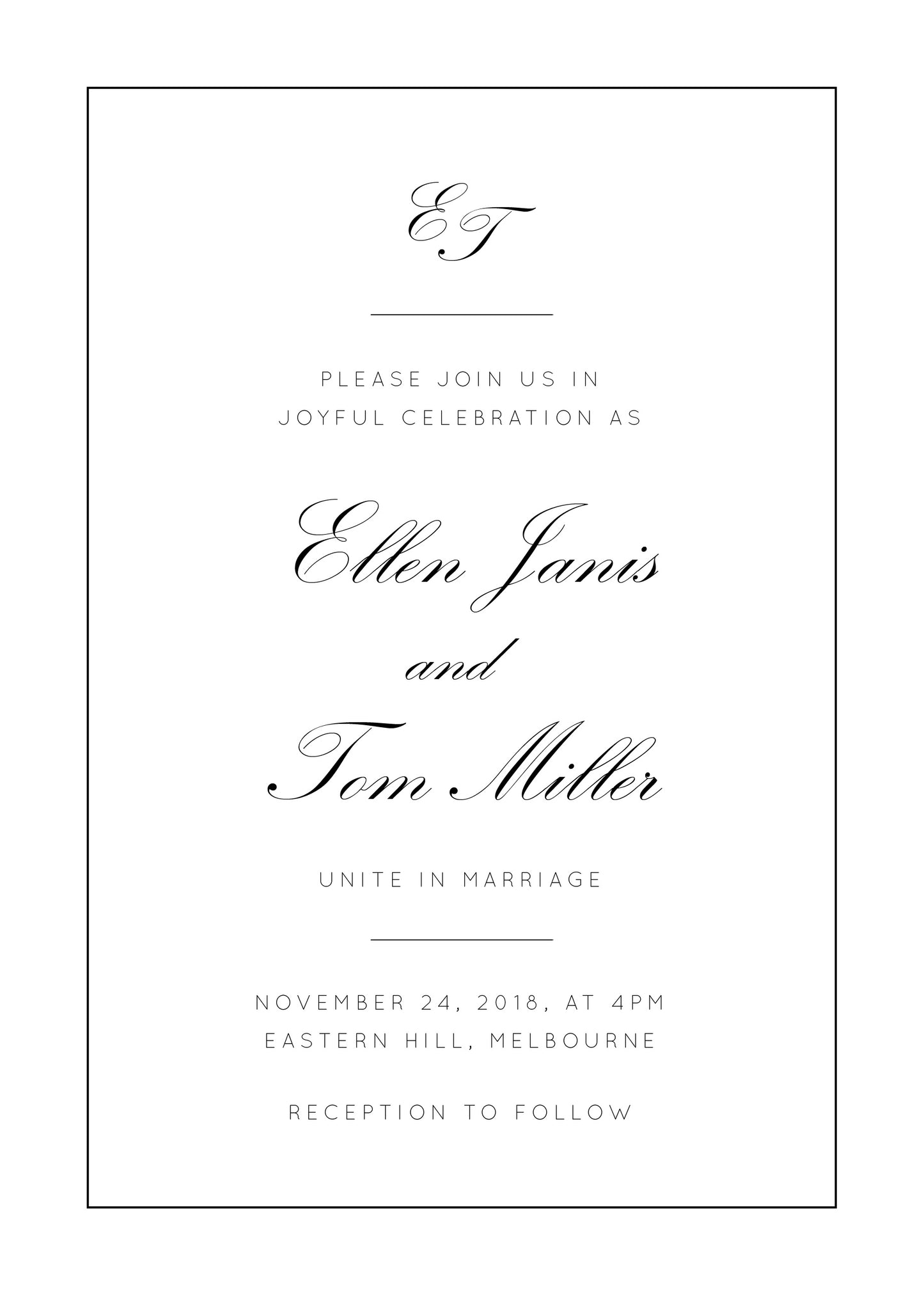 Into The Line Wedding Invitations by Inggrid H.
