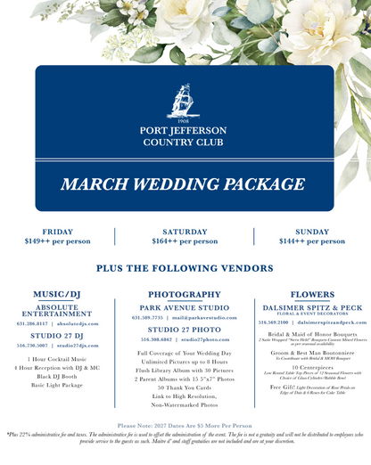 March 2026 Exclusive Country Club Wedding Pricing