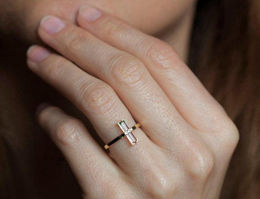 Margo Watermelon Tourmaline Ring With Diamonds