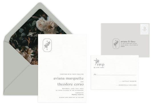 Marquette Letterpress Wedding Invitation