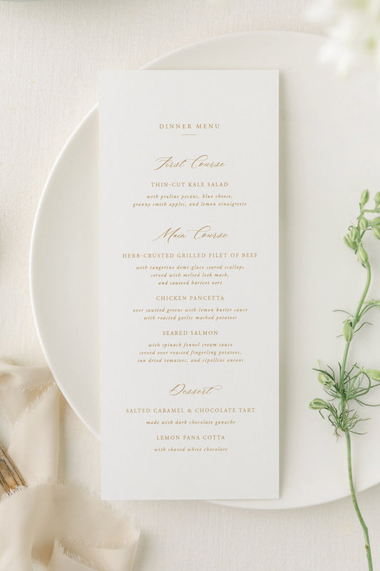 Dolce | Wedding Menu Cards