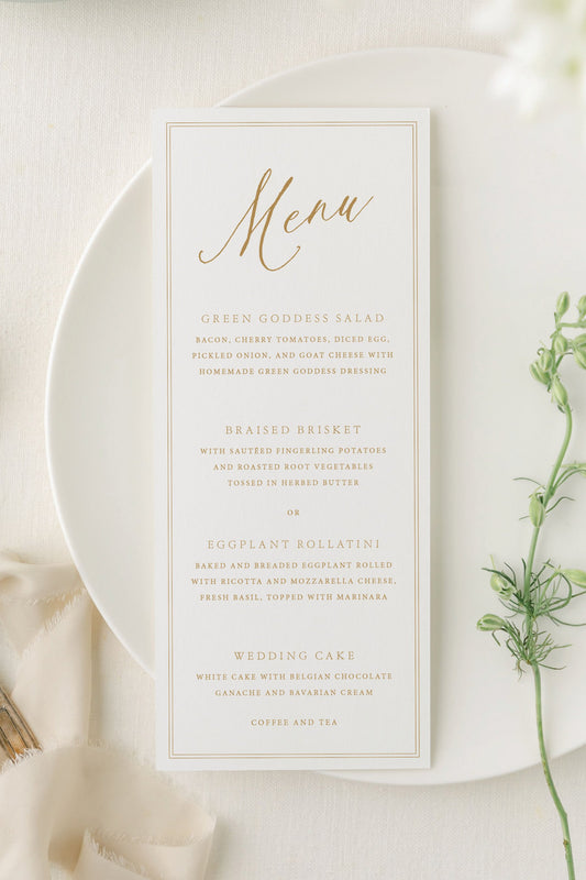 Olivia | Wedding Menu Cards