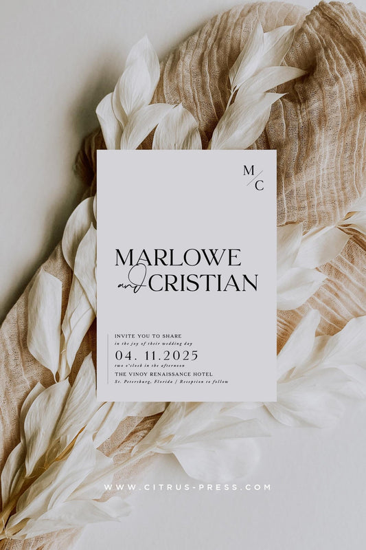 Modern Minimal Wedding Invitation | Marlowe