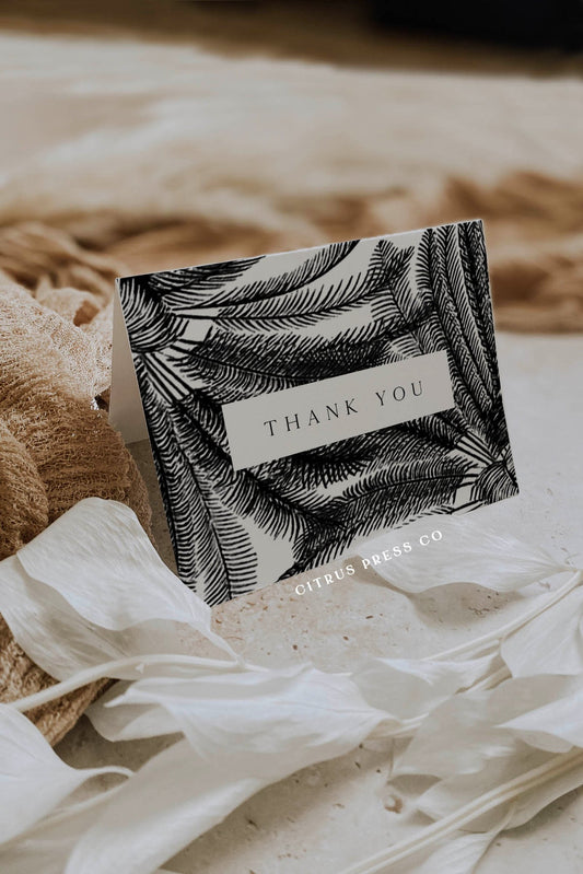 Minimal Tropical Thank You Card | Printable Template
