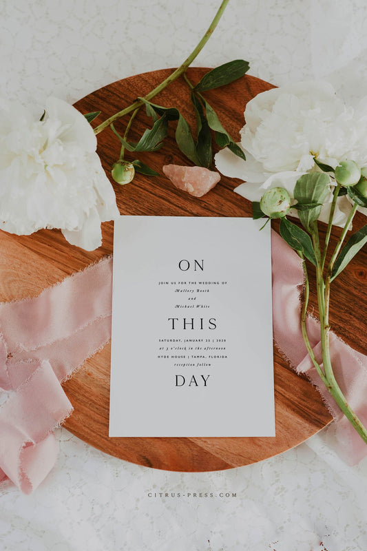 'On This Day' Minimal Wedding Invitation | Molly