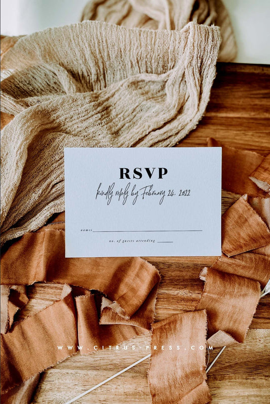 Minimalist Tropical Wedding RSVP Card | Olivia
