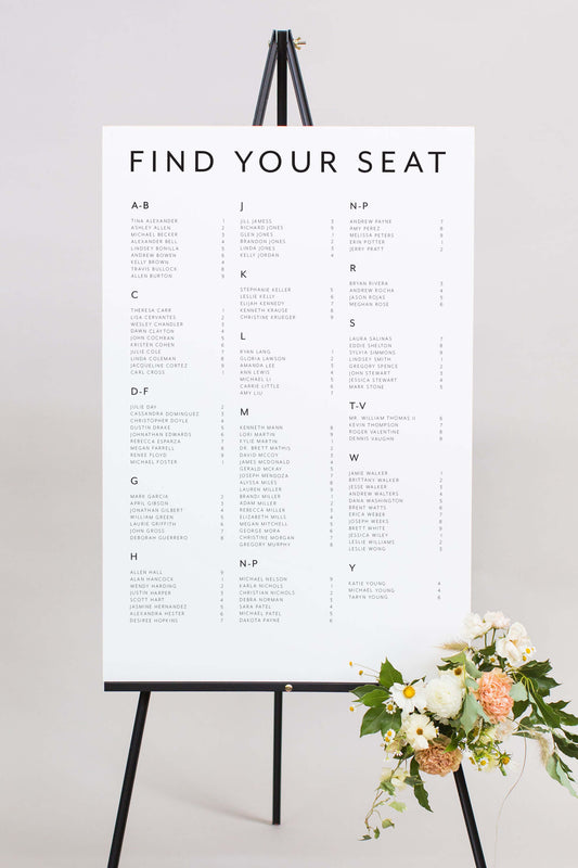 Gatorboard Wedding Seating Chart | The Jordan