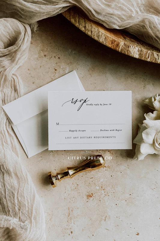 Minimal Wedding RSVP Card | Brittany