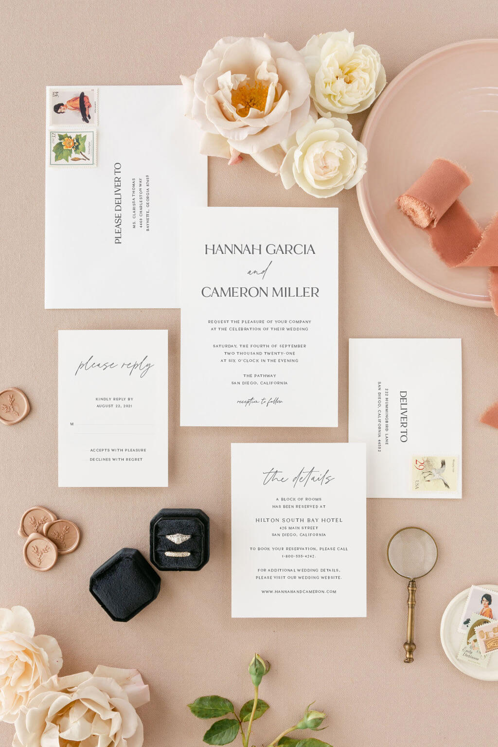 Modern Letterpress Wedding Invitations | The Hannah