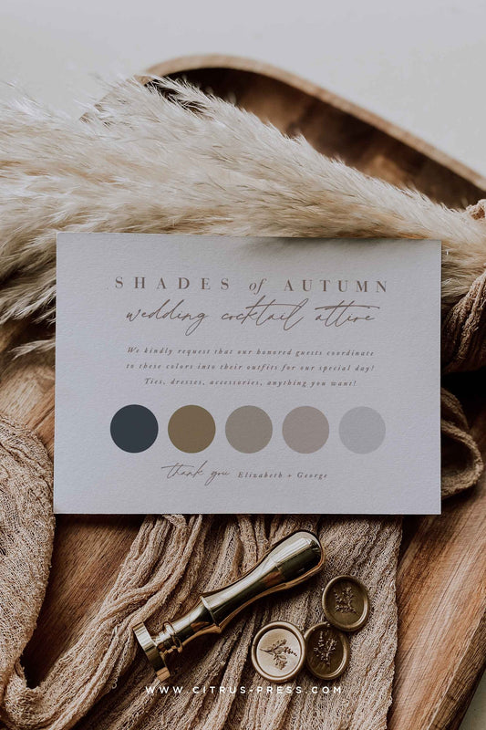 Wedding Color Chart Enclosure Card | Elizabeth
