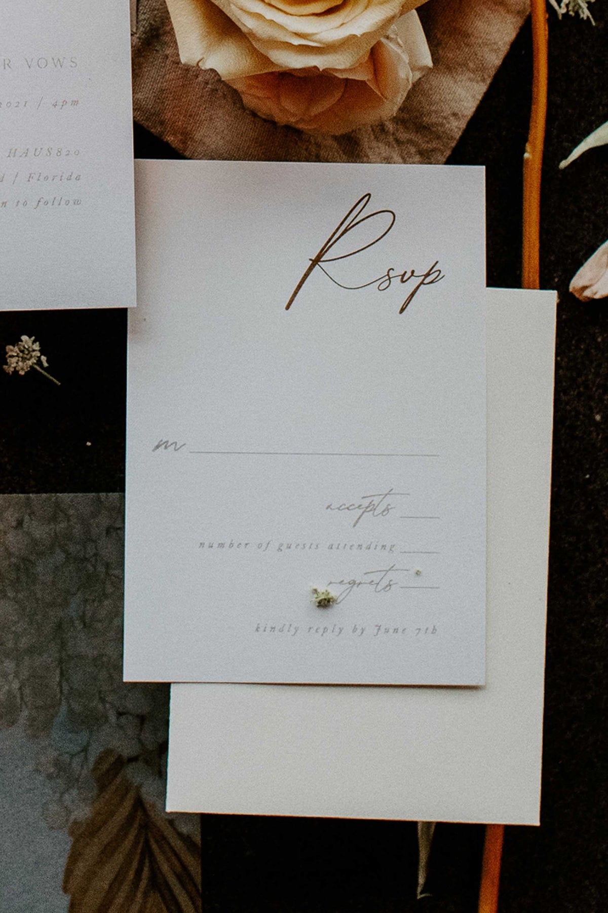 RSVP Card And Envelope | Elizabeth