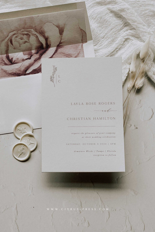 Minimalist Wedding Invitation | Layla