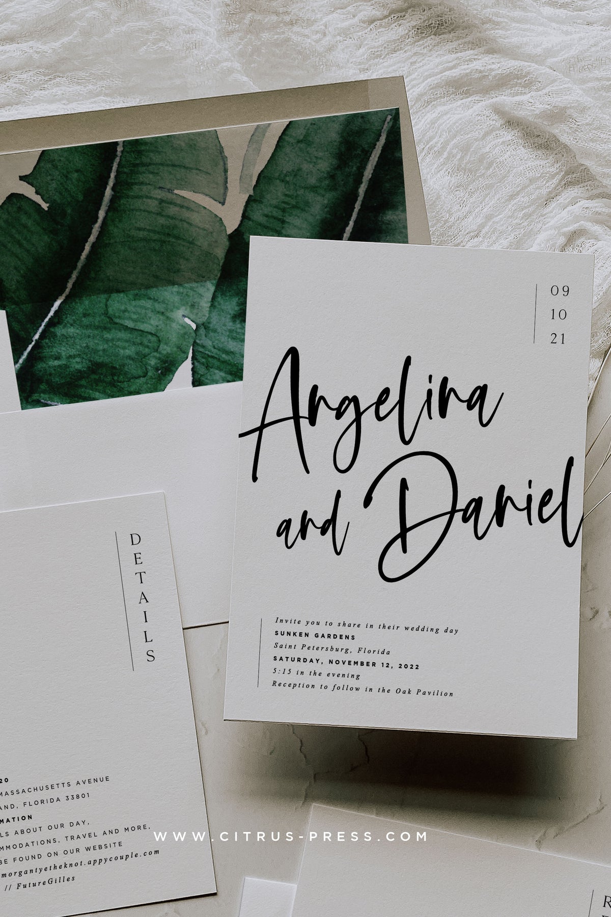 Minimal Destination Wedding Invitation | Angelina