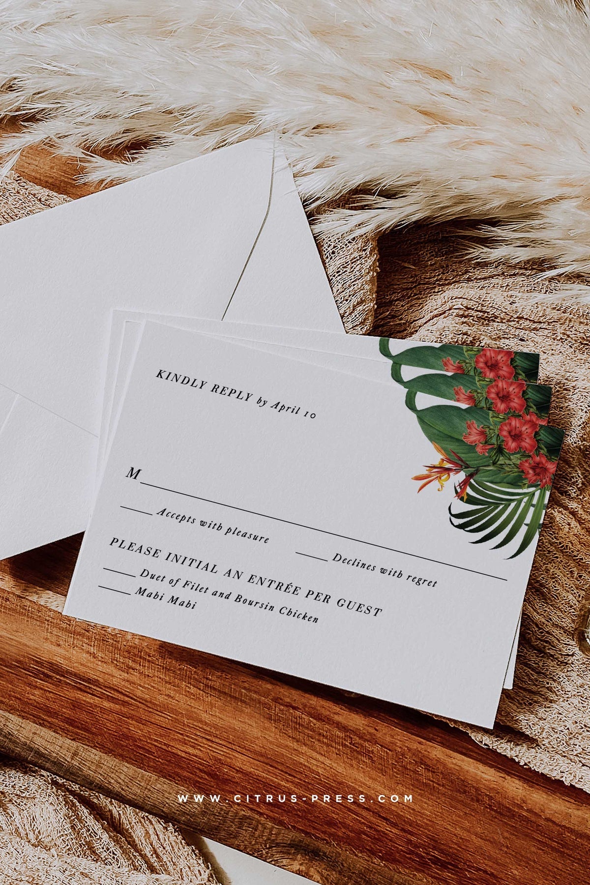 Tropical Wedding RSVP Card | Megan