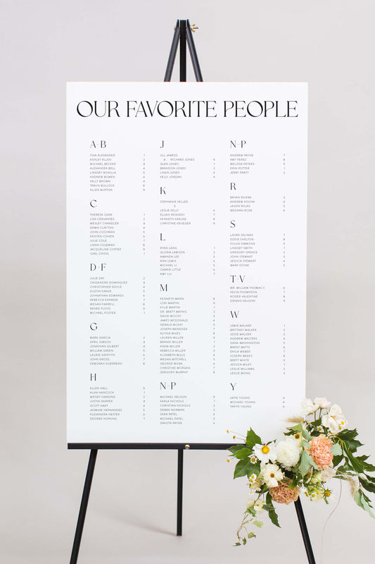 Gatorboard Wedding Seating Chart Sign | The Kayla