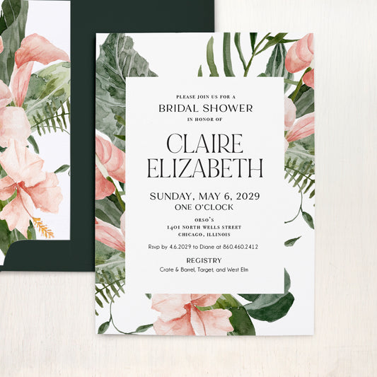 Modern Tropics Bridal Shower Invitations