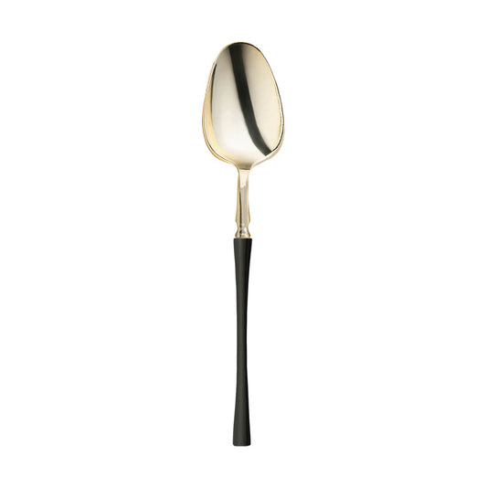 Gold with Black Handle Moderno Disposable Plastic Dinner Spoons