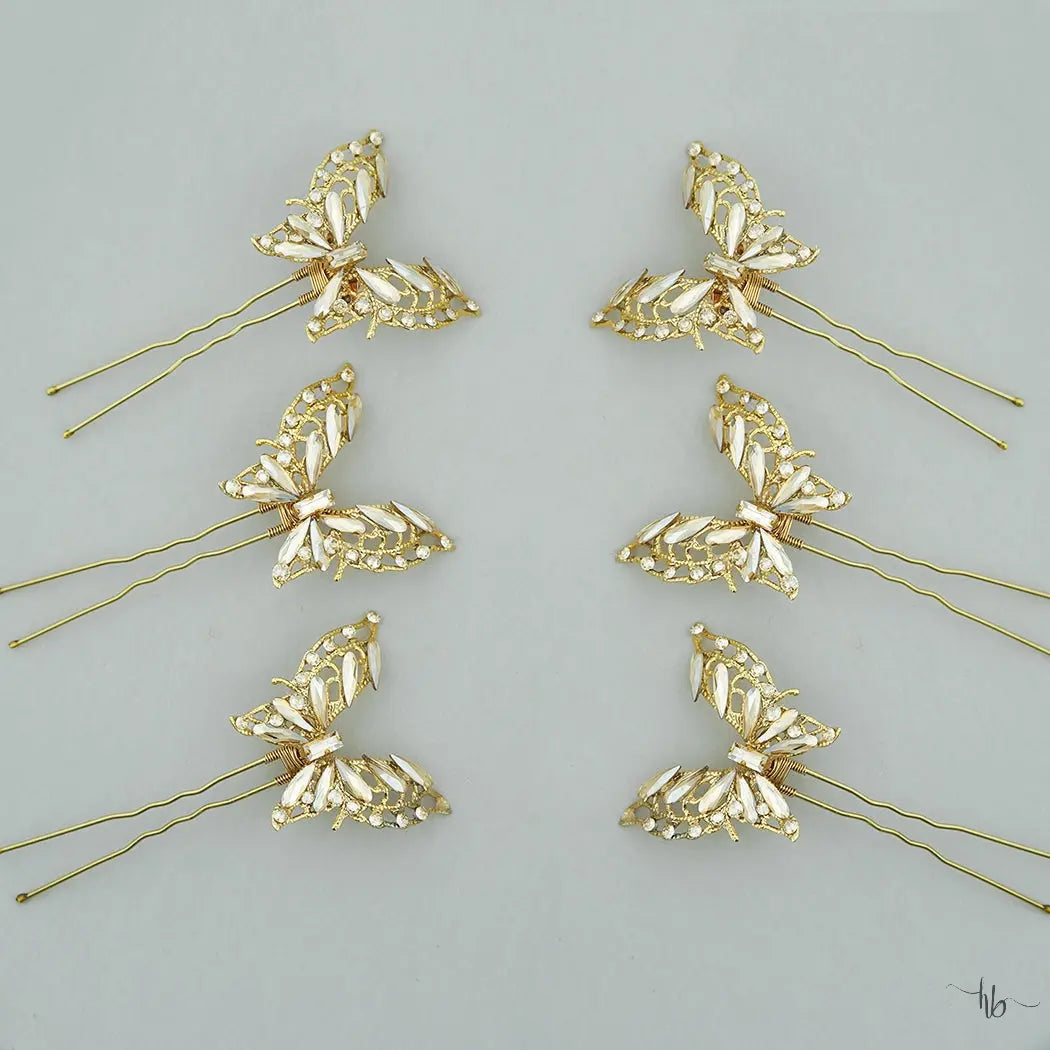 Monarch Bridal Hairpins