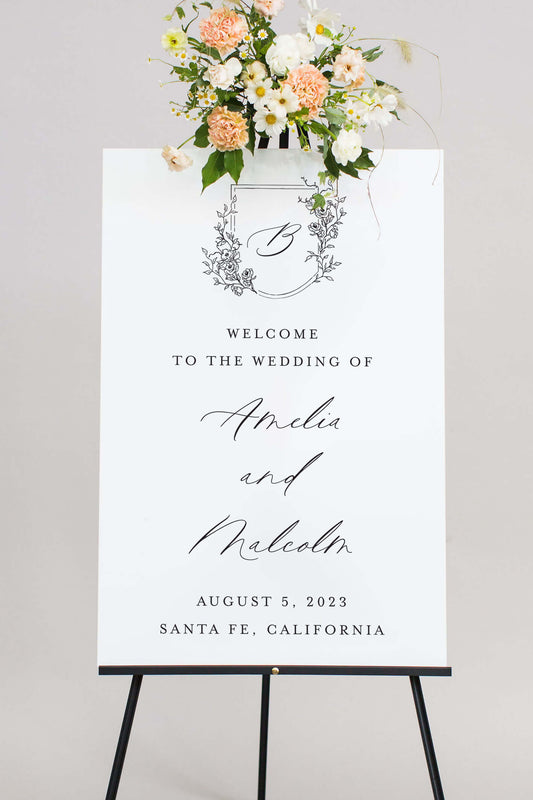 The Amelia | Monogram Wedding Sign