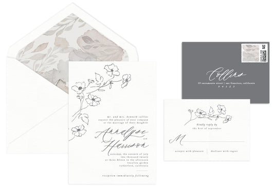 Montclair Letterpress Wedding Invitation